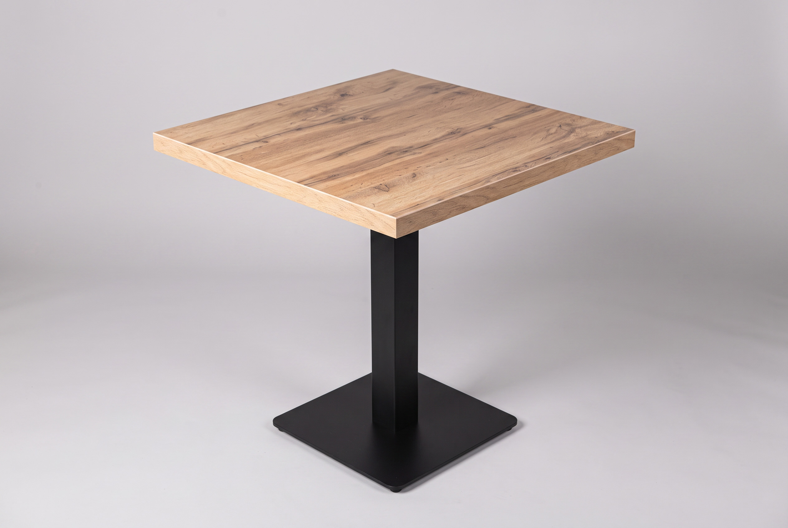 Restaurant Bistro Tisch 50x50cm Andora Eiche Gastrotisch Tischbein Schwarz