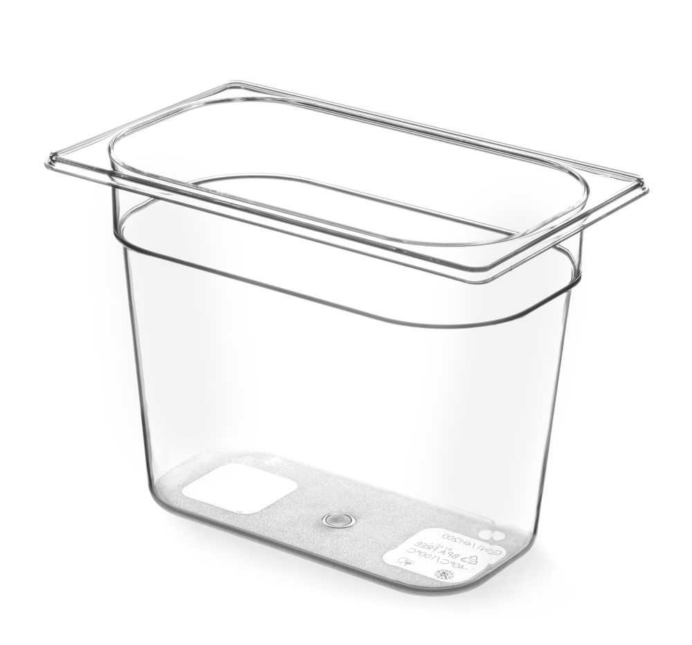 Gastronorm-Behälter 1/4 GN 1/4 55L Transparent 265x162x(H)200mm-ING12292
