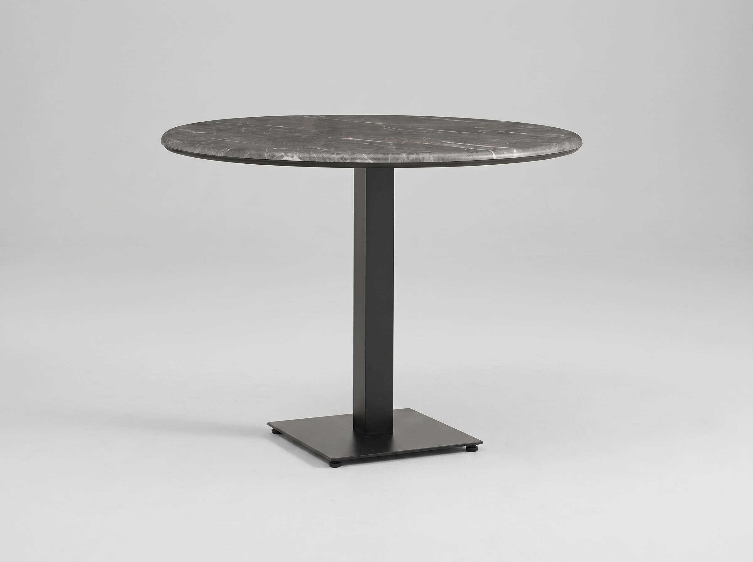 Outdoor Tisch Rund 60cm Marmor Optik Grau Compact HPL Tischplatte - Catania