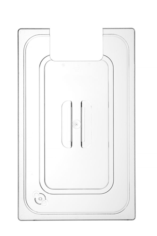 Gastronorm-Deckel mit Sous-Vide-Stick-Aussparung GN 1/1 Transparent 530x325mm-ING12323 Gastronorm-Deckel mit Sous-Vide-Stick-Aussparung GN 1/1 Transparent 530x325mm-ING12323