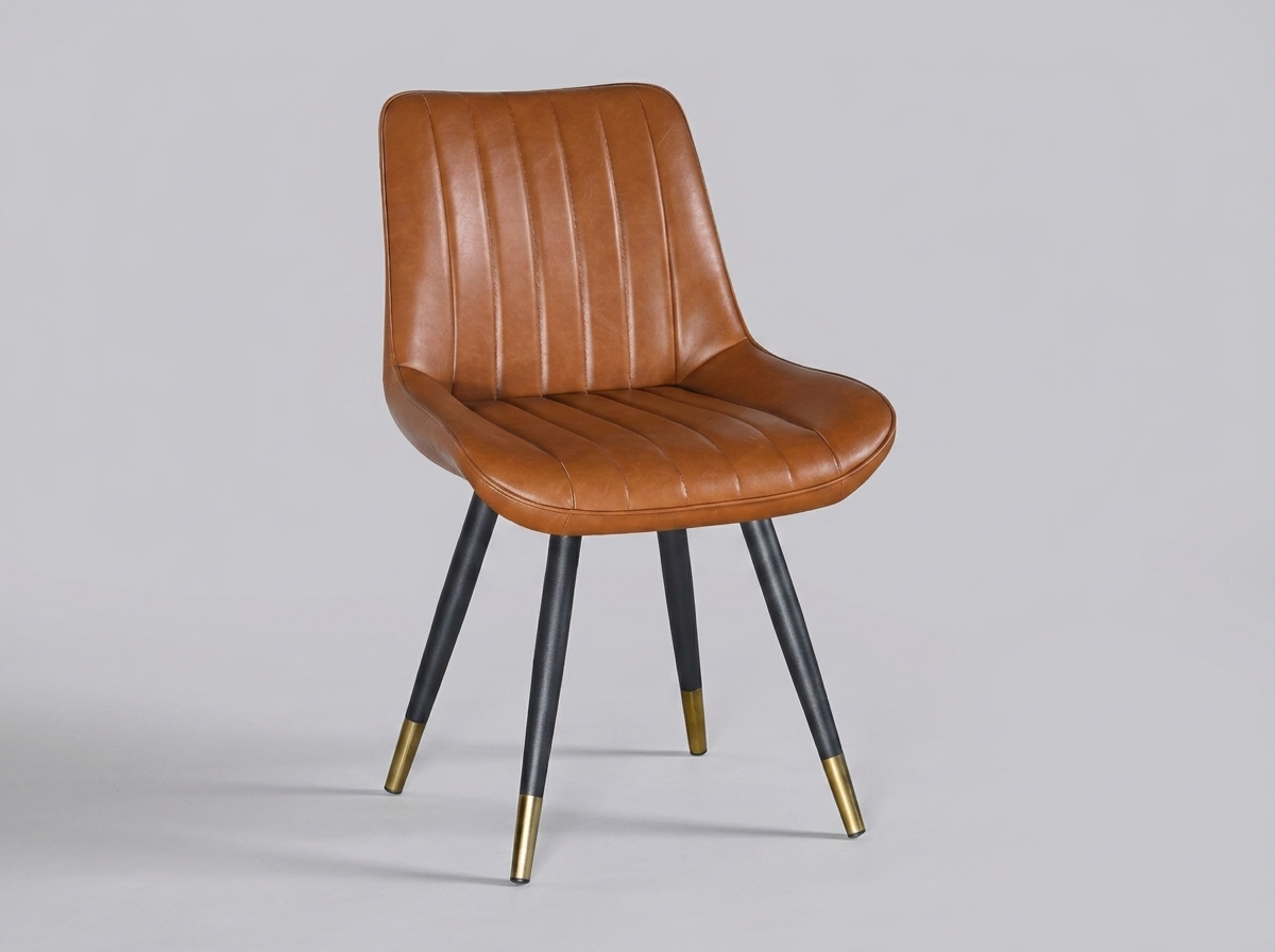 Restaurant Bistro Stuhl Retro Design Kunstleder Kupfer Braun - Jessie