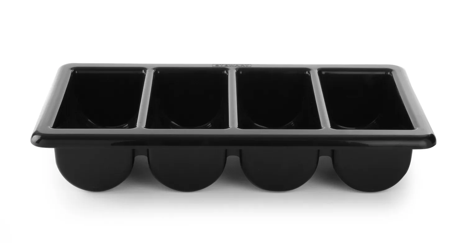 Besteckbehälter 4 Fächer - Schwarz 53x32,5x(H)10cm