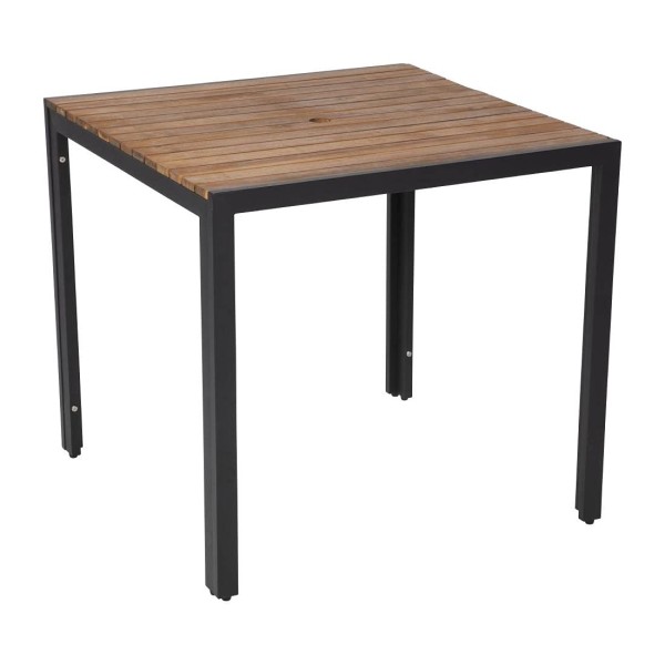 Outdoor Tisch Lero Außenbereich stahl und Akazienholz 80x80