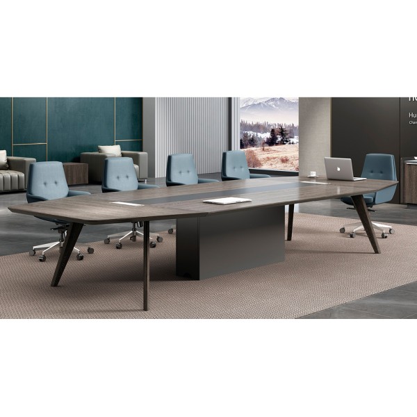 Konferenztisch 360x150 cm Büro Tisch Konferenzraum Besprechungstisch mit Massivholz Beine