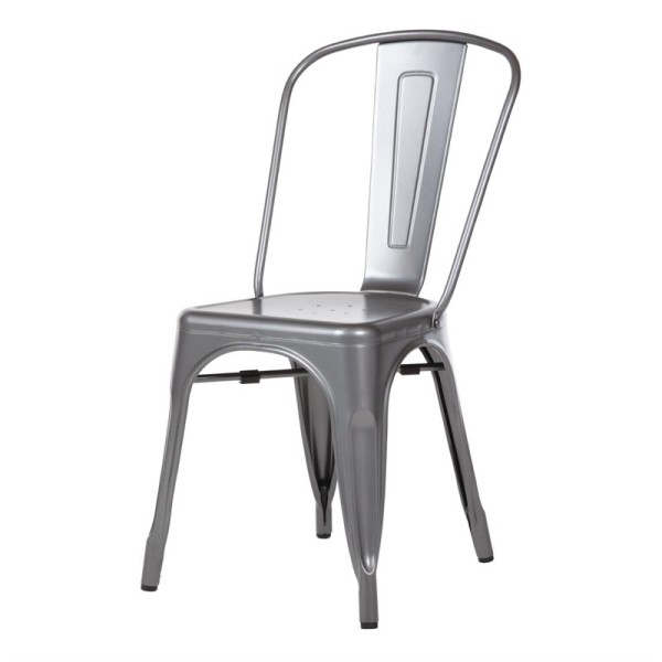 Stahlstühle Stella in Schwarz Grau Silber Restaurantstühle Hotelmöbel Stuhl